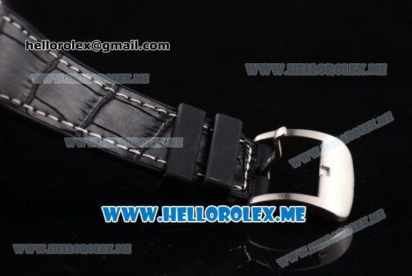 Franck Muller Vanguard Miyota OS20 Quartz Steel Case with Champagne Dial Black Leather Strap and White Subdials Diamonds Bezel - Click Image to Close